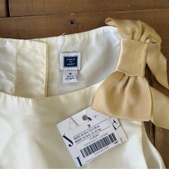 Janie and jack metallic gold colorblock tulle party dress nwt - Picture 6 of 8